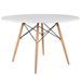 Table ronde scandinave 120 cm et 4 chaises blanc et bois naturel Verda - Photo n°2