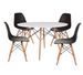 Table ronde scandinave 120 cm et 4 chaises noir et bois naturel Verda - Photo n°1