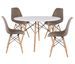 Table ronde scandinave 120 cm et 4 chaises taupe et naturel Verda - Photo n°1