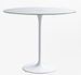 Table ronde moderne métal blanc et verre cristal blanc 90 cm - Photo n°1