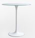 Table ronde moderne métal blanche et verre cristal blanc 70 cm - Photo n°1