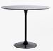 Table ronde moderne métal noir et verre cristal noir 80 cm - Photo n°1