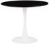 Table ronde moderne bois noir et pied métal blanc Tulipa 80 cm - Photo n°1