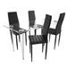 Table verre trempé et 4 chaises simili noir Blubo - Photo n°1
