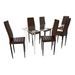 Table verre trempé et 6 chaises simili marron Blubo - Photo n°1