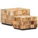 Tables basses 2 pcs avec design de blocs Bois de manguier brut - Photo n°1