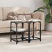 Tables basses avec dessus en verre noir 2 pcs 30x30x45 cm acier - Photo n°1