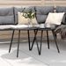 Tables basses de jardin 2pcs rondes noir acier enduit de poudre - Photo n°1