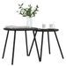 Tables basses de jardin 2pcs rondes noir acier enduit de poudre - Photo n°3