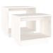 Tables basses gigognes 2 pcs Blanc Bois de pin massif - Photo n°5