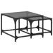 Tables basses gigognes 2 pcs dessus en verre noir acier - Photo n°2