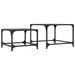 Tables basses gigognes 2 pcs dessus en verre noir acier - Photo n°6