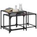 Tables basses gigognes 2 pcs dessus en verre noir acier - Photo n°3