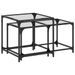 Tables basses gigognes 2 pcs dessus en verre transparent acier - Photo n°2