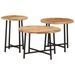 Tables basses gigognes 3 pcs bois massif de manguier et fer - Photo n°1