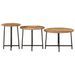 Tables basses gigognes 3 pcs bois massif de manguier et fer - Photo n°2