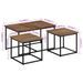 Tables basses gigognes 3 pcs bois massif de teck - Photo n°8