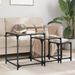 Tables basses gigognes 3 pcs dessus en verre noir acier - Photo n°1