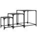 Tables basses gigognes 3 pcs dessus en verre noir acier - Photo n°6