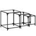 Tables basses gigognes 3 pcs dessus en verre transparent acier - Photo n°2