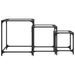 Tables basses gigognes 3 pcs dessus en verre transparent acier - Photo n°4