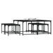 Tables basses gigognes 5 pcs noir bois d'ingénierie - Photo n°3