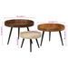 Tables basses rondes 3 pcs bois de manguier massif - Photo n°8