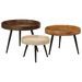 Tables basses rondes 3 pcs bois de manguier massif - Photo n°10