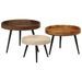 Tables basses rondes 3 pcs bois de manguier massif - Photo n°12