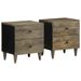 Tables chevet 2 pcs gris clair 40x33x46 cm bois manguier solide - Photo n°1