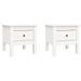 Tables d'appoint 2 pcs Blanc 40x40x39 cm Bois massif de pin - Photo n°2