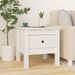 Tables d'appoint 2 pcs Blanc 40x40x39 cm Bois massif de pin - Photo n°4