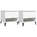 Tables d'appoint 2 pcs Blanc 50x46x50 cm Bois d’ingénierie - Photo n°1