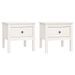 Tables d'appoint 2 pcs Blanc 50x50x49 cm Bois massif de pin - Photo n°2