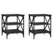 Tables d'appoint 2 pcs Noir 40x42x50 cm Bois d’ingénierie - Photo n°2