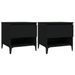 Tables d'appoint 2 pcs Noir 50x46x50 cm Bois d’ingénierie - Photo n°1