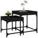 Tables d'appoint 2 pcs Noir Bois d'ingénierie - Photo n°4