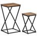 Tables d'appoint 2 pcs teck de récupération massif - Photo n°1