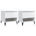 Tables d'appoint 2pcs Blanc brillant 50x46x50cm Bois ingénierie - Photo n°1