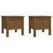 Tables d'appoint 2pcs Marron miel 40x40x39cm Bois massif de pin - Photo n°2