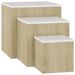 Tables d'appoint 3 pcs Blanc et chêne sonoma - Photo n°1