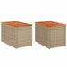 Tables d'appoint de jardin 2 pcs beige rotin bois massif - Photo n°1