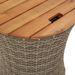 Tables d'appoint de jardin 2 pcs dessus en bois gris poly rotin - Photo n°8