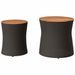 Tables d'appoint de jardin 2 pcs dessus en bois noir poly rotin - Photo n°4