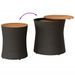 Tables d'appoint de jardin 2 pcs dessus en bois noir poly rotin - Photo n°7