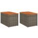 Tables d'appoint de jardin 2 pcs gris rotin bois massif - Photo n°1