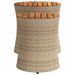 Tables d'appoint de jardin 2pcs dessus en bois beige poly rotin - Photo n°5