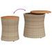 Tables d'appoint de jardin 2pcs dessus en bois beige poly rotin - Photo n°7