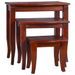 Tables d'appoint empilables 3pcs Marron classique Bois d'acajou - Photo n°1