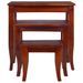 Tables d'appoint empilables 3pcs Marron classique Bois d'acajou - Photo n°2